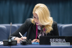 16. октобар 2019. Сандра Божић, чланица делегације Народне скупштине у ИПУ на расправи о једнакости на тему #Не у мом парламенту: Националне и регионалне стратегије